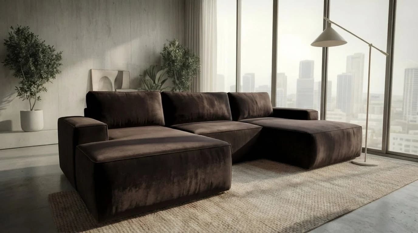 Ecksofa EINAR mit Schlaffunktion und Bettkasten - Veloursstoff - Bild 2