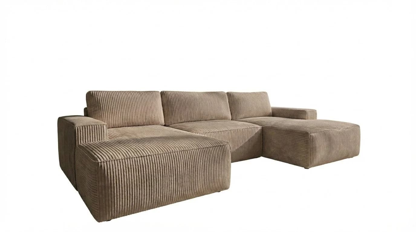 A&J MöbelLand Ecksofa EINAR mit Schlaffunktion und Bettkasten Beige - Bild 3