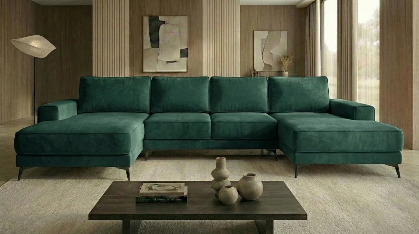 A&J MöbelLand Ecksofa VALTOR mit Schlaffunktion und Bettkasten