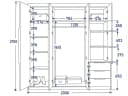 A&J MöbelLand GmbH Vier-Türiger Kleiderschrank mit Schubladen und Metallgriffen Bild 4