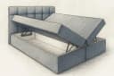 A&J MöbelLand Boxspringbett REF mit Bettkasten, Topper und gepolstertem Kopfteil Bild 5