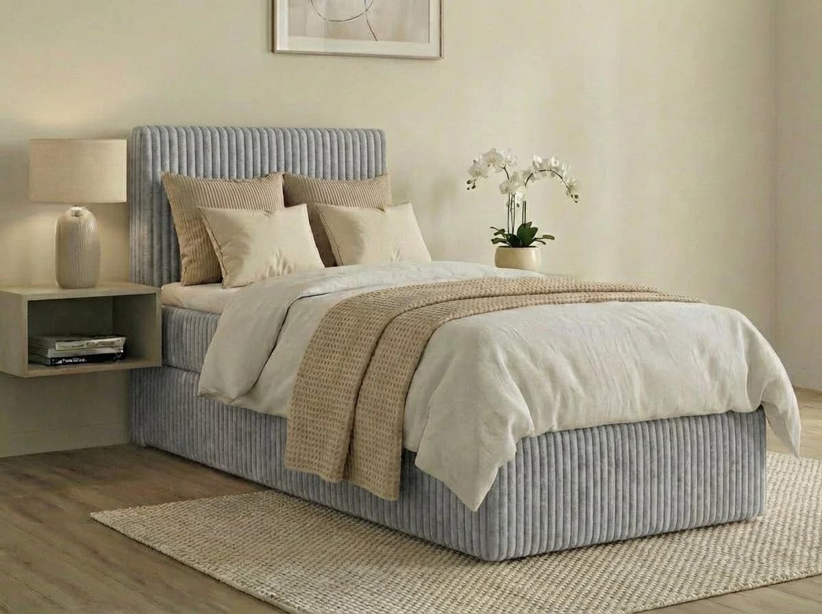 A&J MöbelLand Boxspringbett RALFI mit Bettkasten und gepolstertem Kopfteil