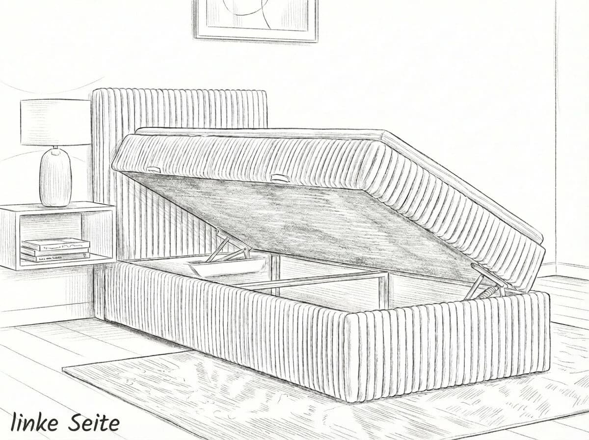 A&J MöbelLand Boxspringbett RALFI mit Bettkasten und gepolstertem Kopfteil - Bild 3