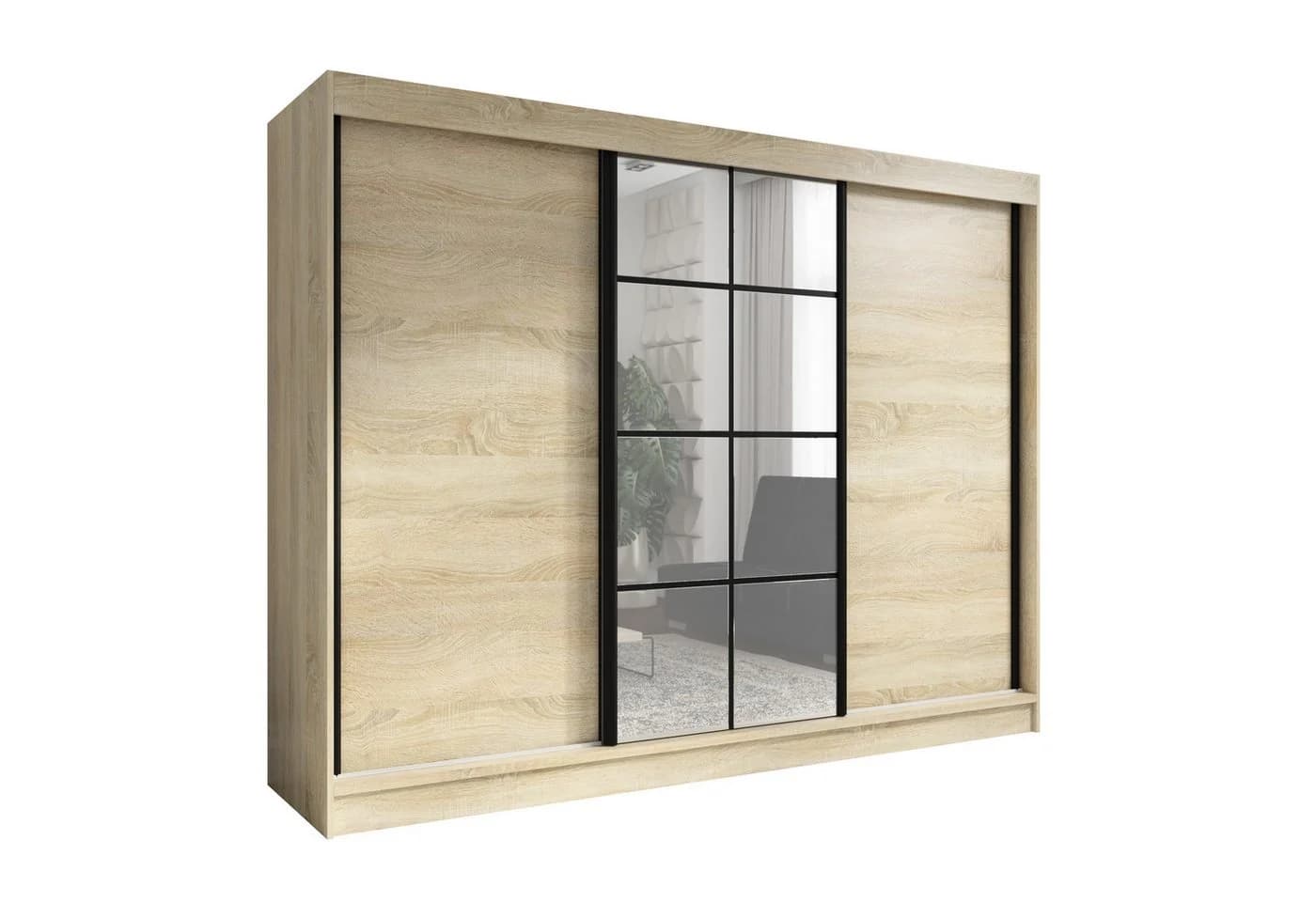 A&J MöbelLand Schiebetürenschrank ORAVIA Beige Modern Loft - Bild 2