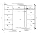 A&J MöbelLand NORIVO Schiebetürenschrank 200 cm Schwarz 3D-Lamellen Spiegelfront Bild 5
