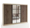 A&J MöbelLand Schiebetürenschrank NORIVO 200 cm mit 3D-Lamellen und Spiegelfront Bild 2