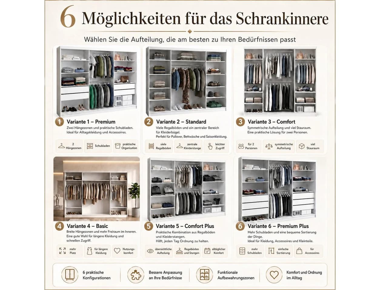 A&J MöbelLand Schiebetürenschrank FARA 200 cm mit 3D-Lamellen und Spiegelfront - Bild 4