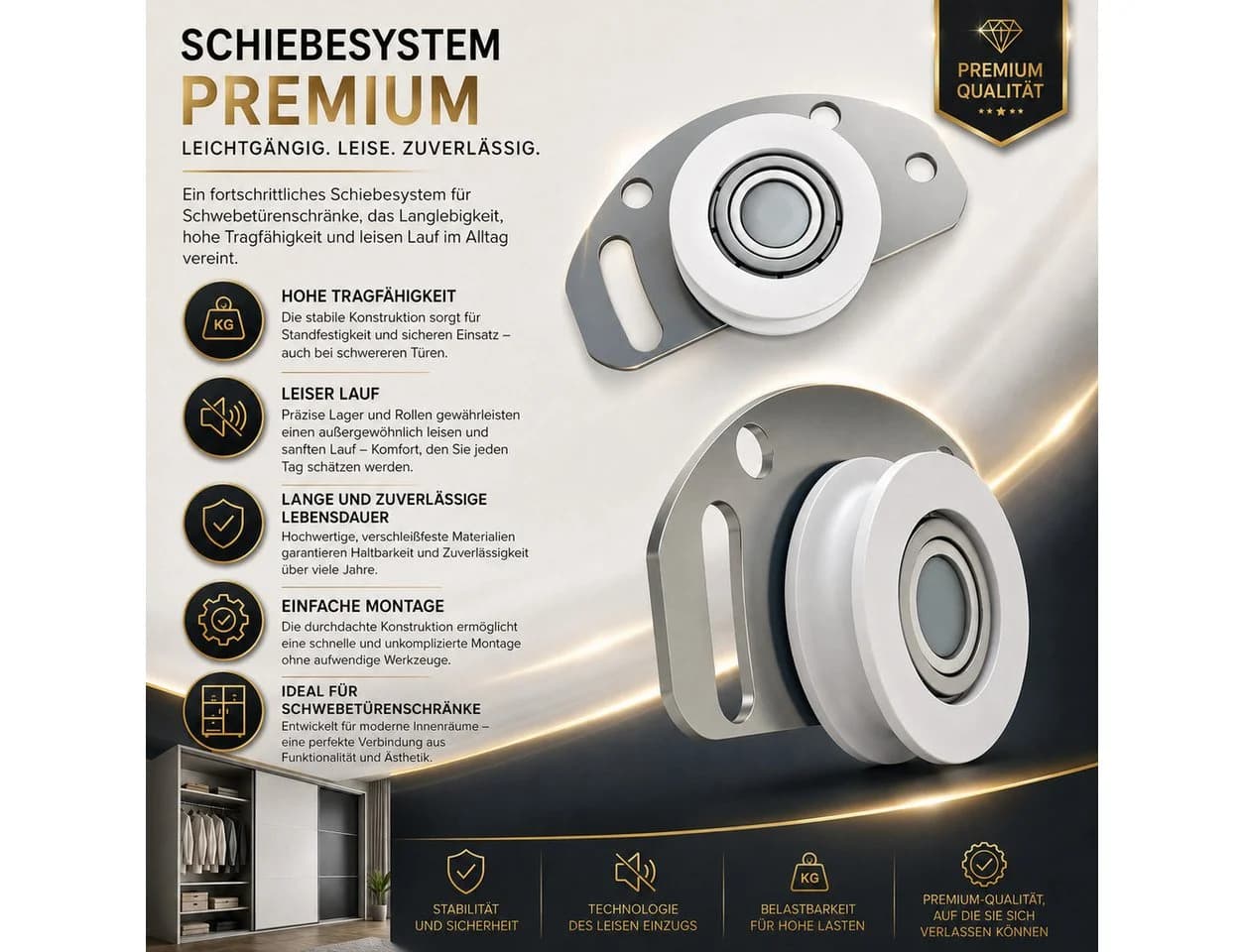 A&J MöbelLand Schiebetürenschrank FARA 200 cm mit 3D-Lamellen und Spiegelfront - Bild 5