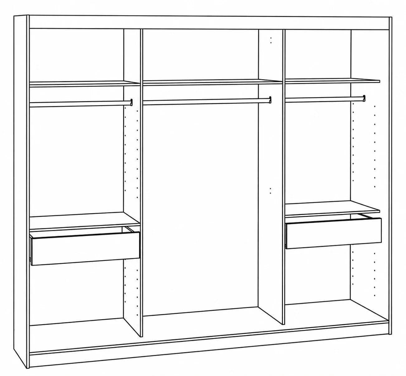A&J MöbelLand Schiebetürenschrank AURELIA 3-türig Grau/Schwarz - Bild 3