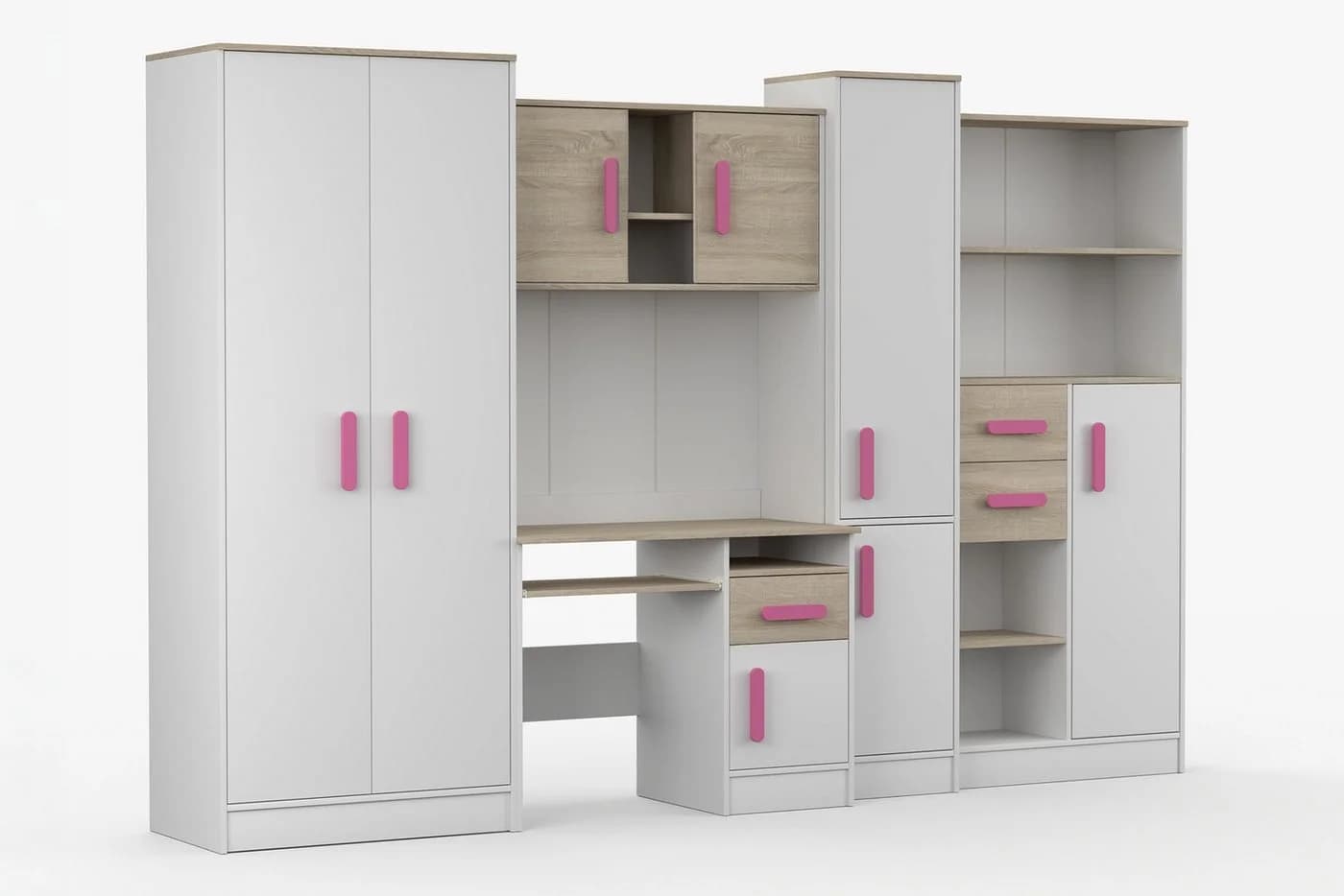 Deine Möbel 24 Jugendzimmer-Set MIKI 5-teilig Weiß Modern - Bild 3
