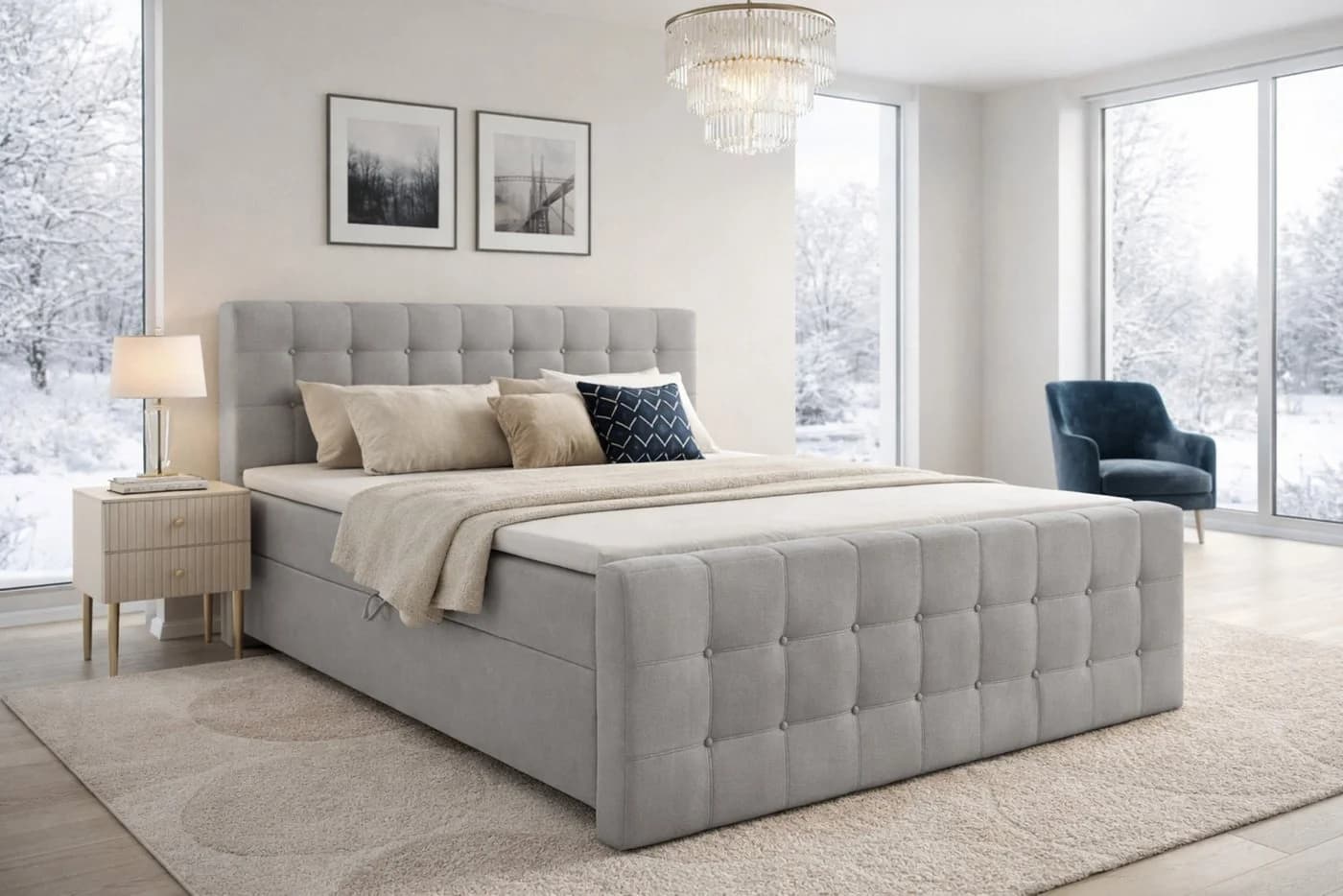 Deine Möbel 24 Boxspringbett REEL mit Bettkästen & Topper