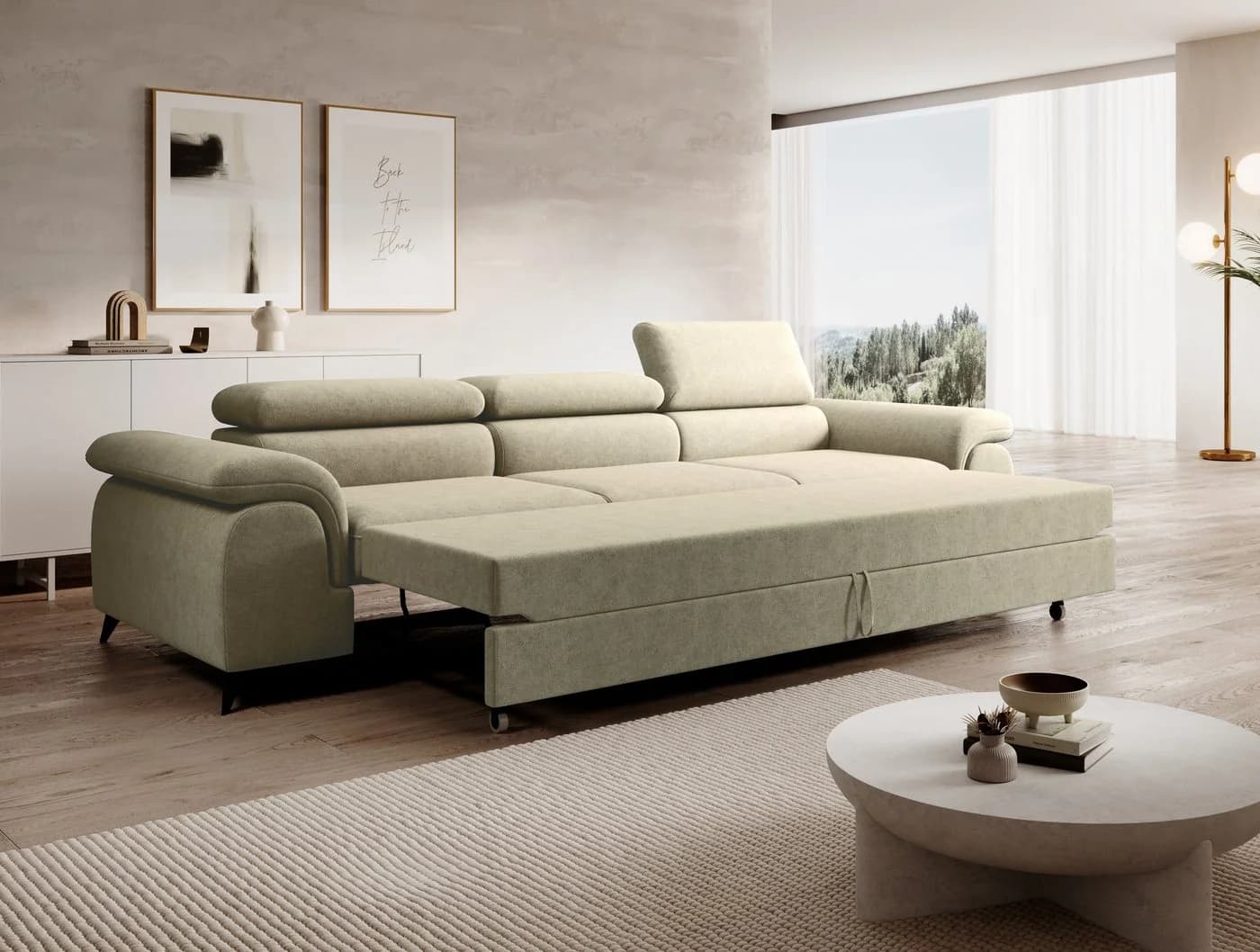 Muffo Sofa Plaza 3 Schlafsofa Beige Modern