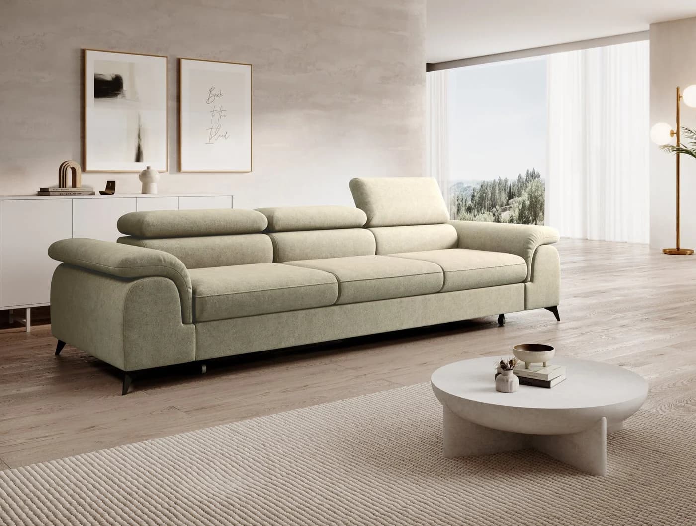 Muffo Sofa Plaza 3 Schlafsofa Beige Modern - Bild 2