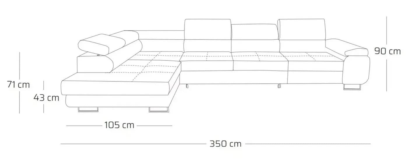 Muffo Ecksofa Wild Maxi XXL mit Schlaffunktion & Bettkasten Braun - Bild 4