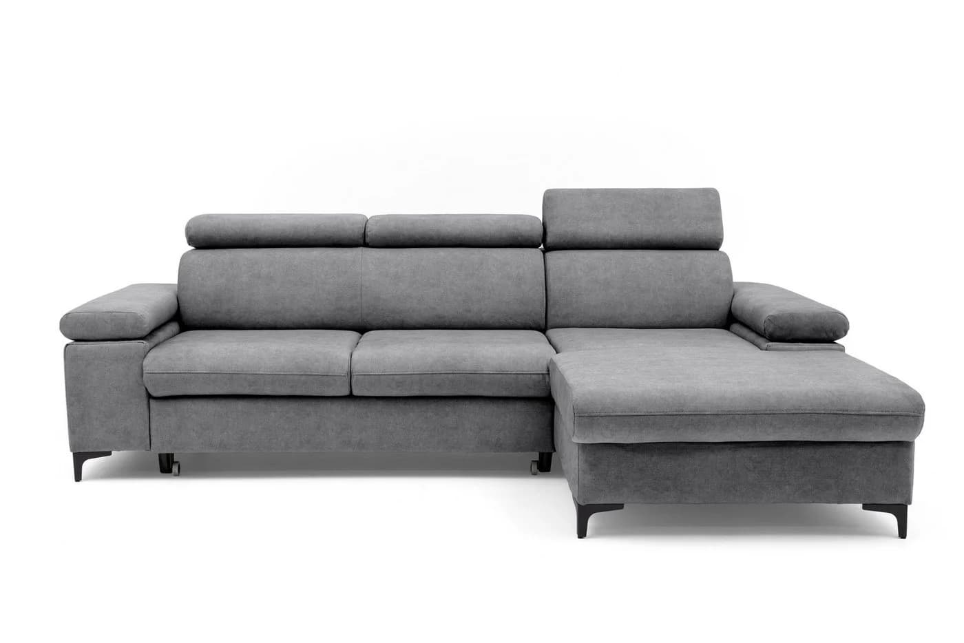 Muffo Ecksofa MAVIC mit Schlaffunktion und Bettkasten Grau