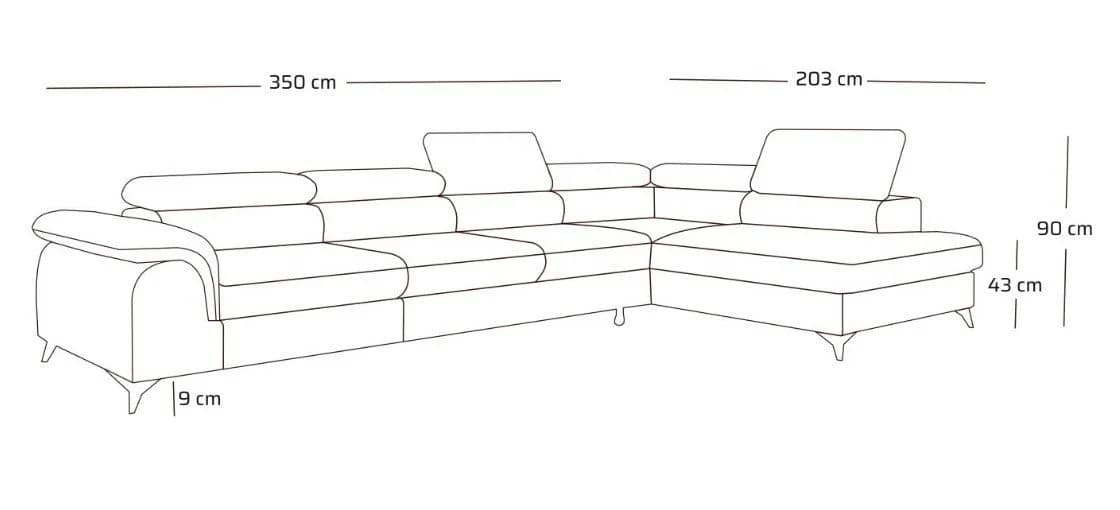 Muffo Ecksofa Plaza Maxi Beige mit Schlaffunktion und Verstellbaren Kopfstützen - Bild 5