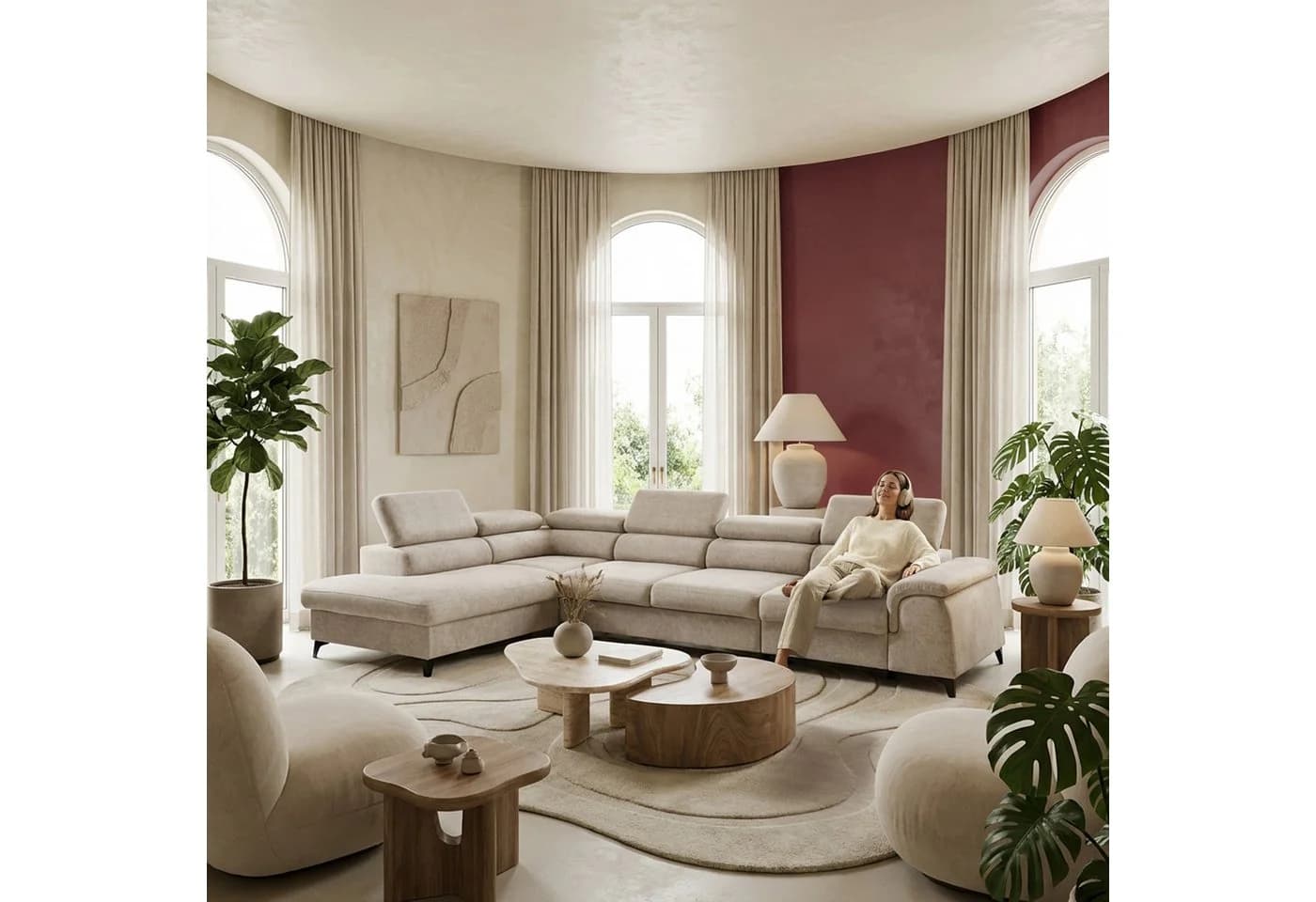 Muffo Ecksofa Plaza Maxi Beige Schlaffunktion - Bild 2