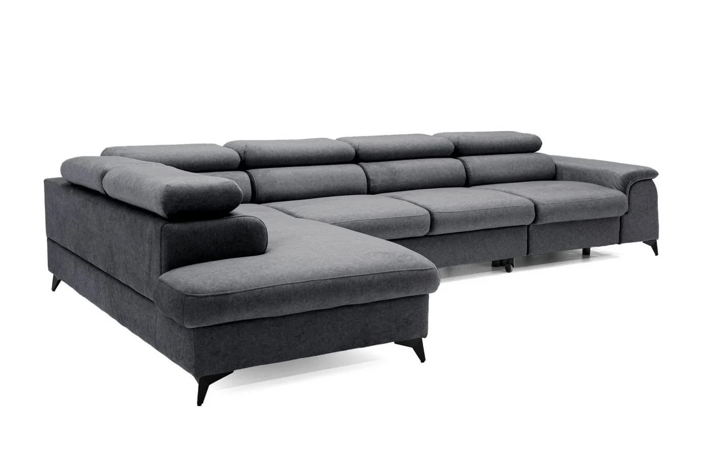 Muffo Ecksofa Plaza Maxi L-Form mit Schlaffunktion Stahlgrau