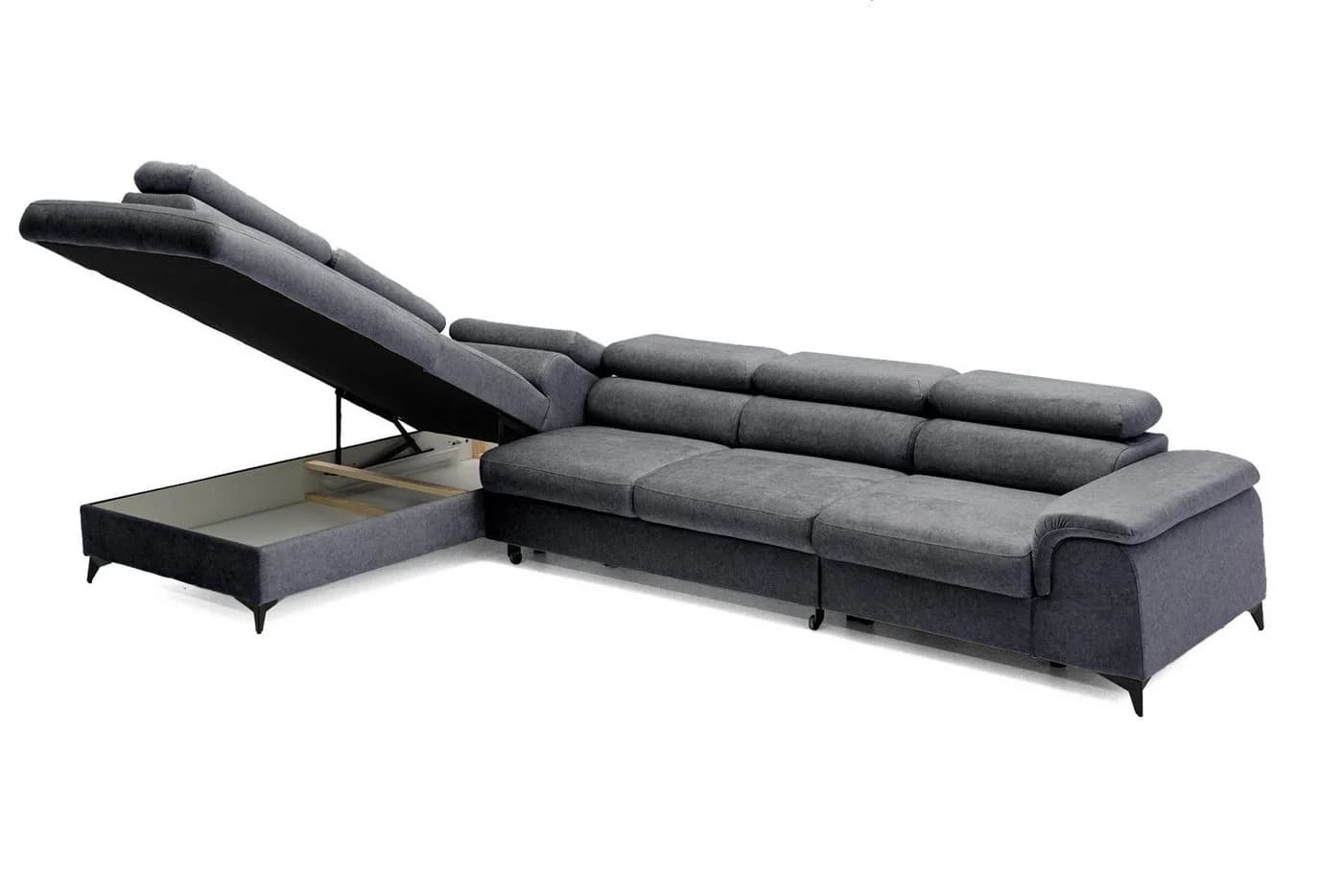 Muffo Ecksofa Plaza Maxi L-Form mit Schlaffunktion Stahlgrau - Bild 3