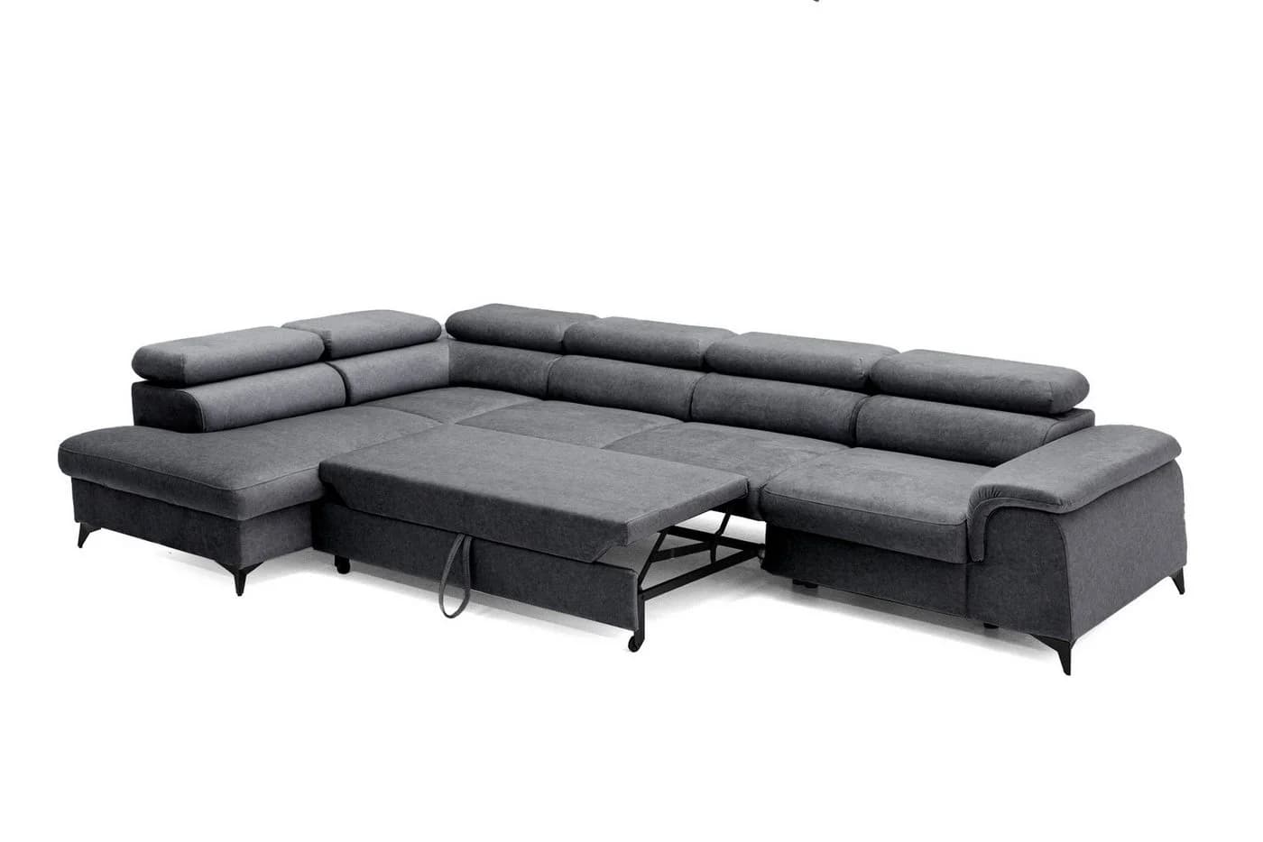 Muffo Ecksofa Plaza Maxi L-Form mit Schlaffunktion Stahlgrau - Bild 4