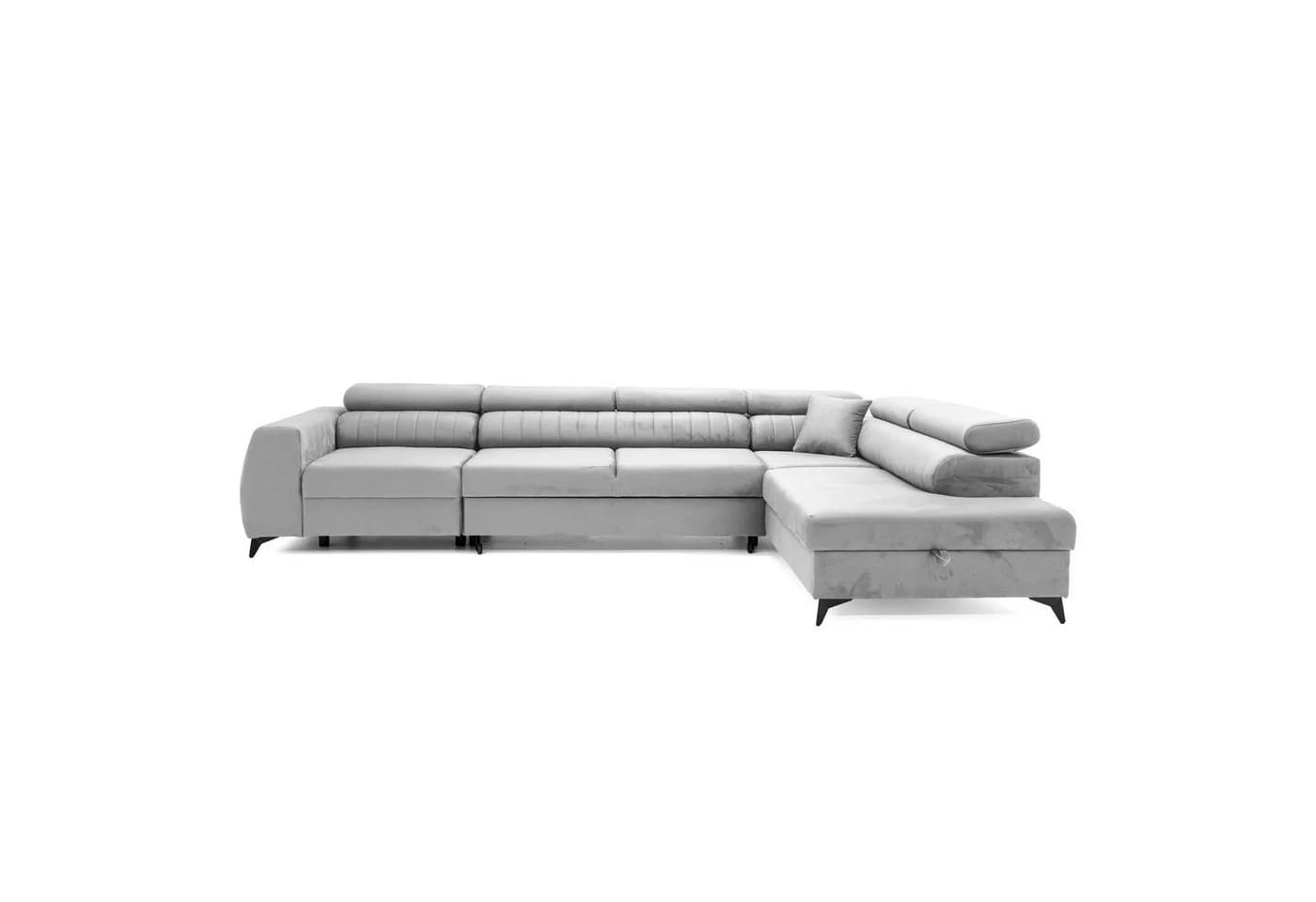 Muffo Ecksofa Piero maxi mit Schlaffunktion und Bettkasten Grau - Bild 4