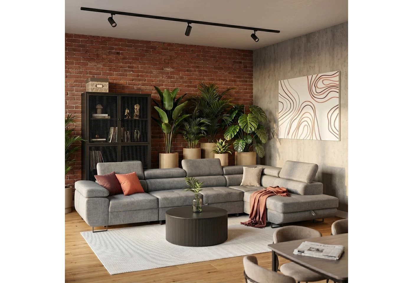 Muffo Ecksofa Wild Maxi XXL mit Schlaffunktion & Bettkasten Silber/Grau - Bild 2