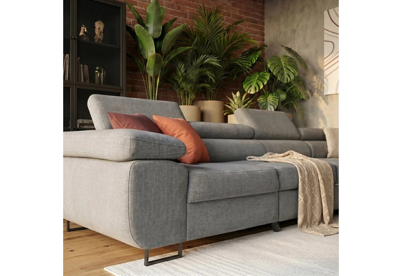 Muffo Ecksofa Wild Maxi XXL mit Schlaffunktion & Bettkasten Silber/Grau - Bild 3