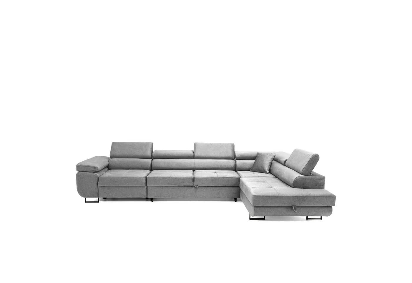 Muffo Ecksofa Wild Maxi XXL mit Schlaffunktion & Bettkasten Silber/Grau - Bild 4