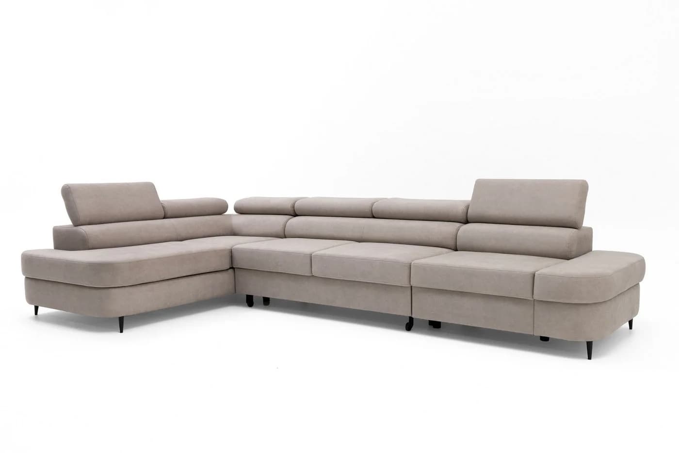 Muffo Ecksofa Priam Maxi L-Form Beige mit Schlaffunktion und Bettkasten - Bild 3