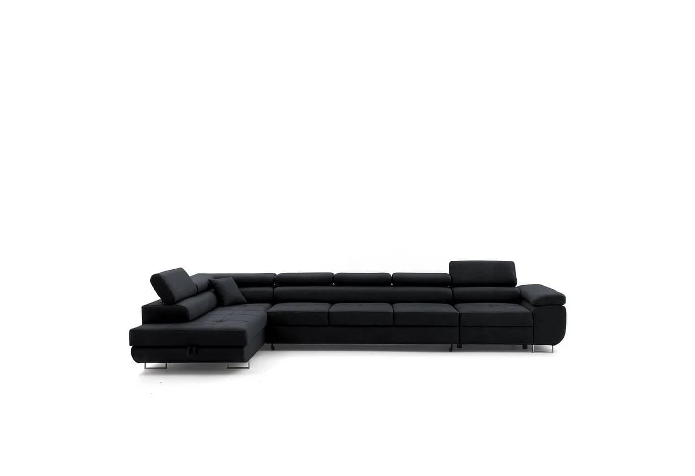 Muffo Ecksofa WILD XXL Grau mit Bettkasten und verstellbaren Kopfstützen - Bild 4