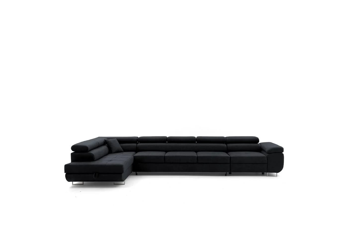 Muffo Ecksofa WILD XXL Grau mit Bettkasten und verstellbaren Kopfstützen - Bild 5