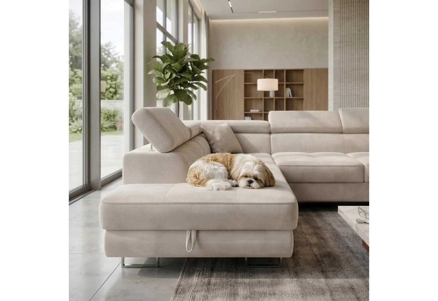 Muffo Ecksofa WILD MAXI U2 Beige Schlaffunktion verstellbare Kopfstützen - Bild 3