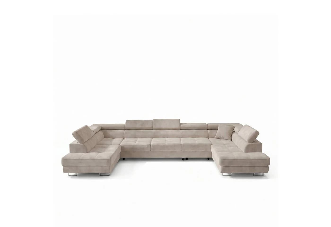 Muffo Ecksofa WILD MAXI U2 Beige Schlaffunktion verstellbare Kopfstützen - Bild 4