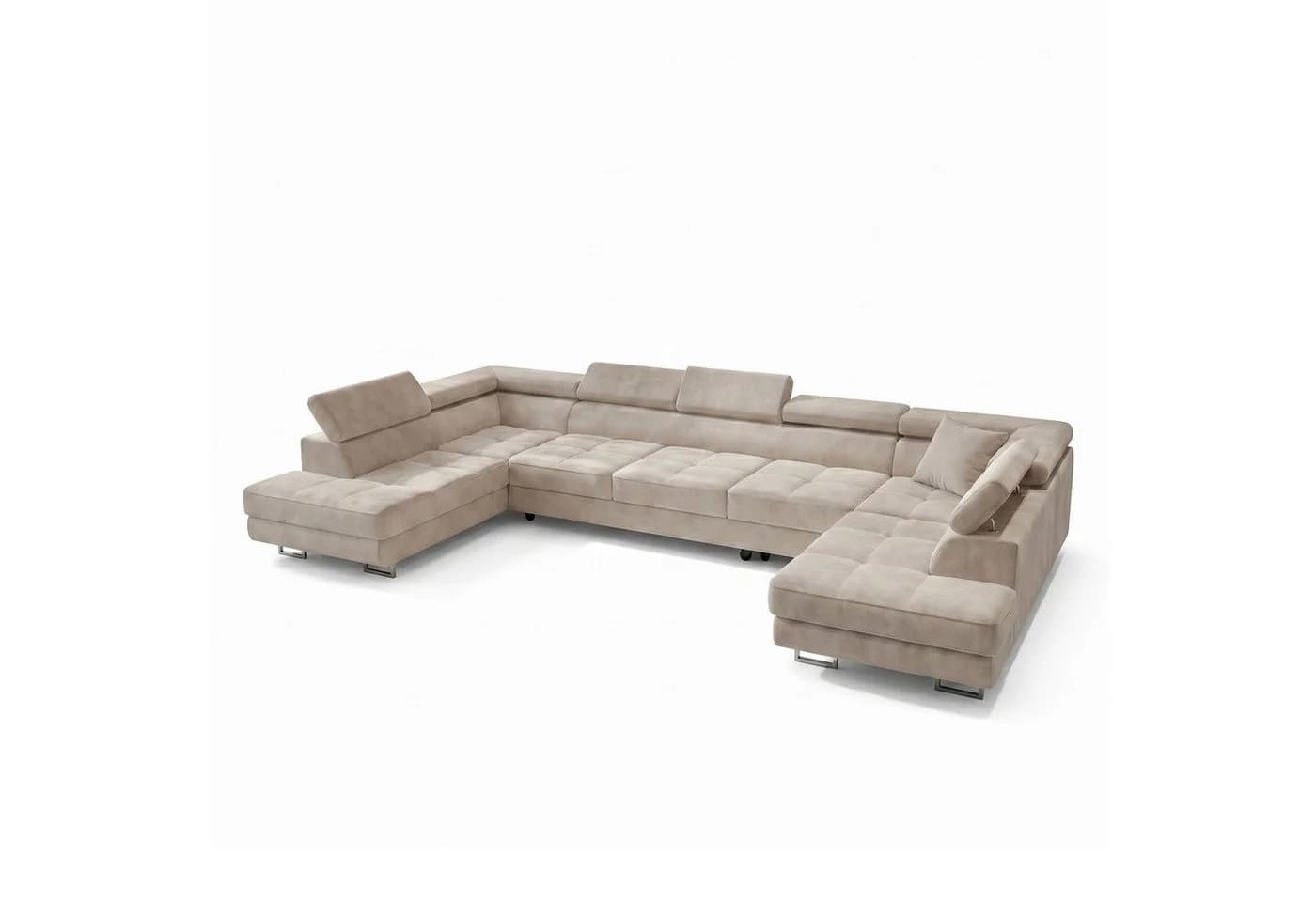 Muffo Ecksofa WILD MAXI U2 Beige Schlaffunktion verstellbare Kopfstützen - Bild 5