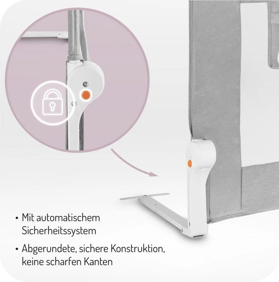 MoMi Bettschutzgitter Lexi Plus XL Absenkbar Grau - Bild 3