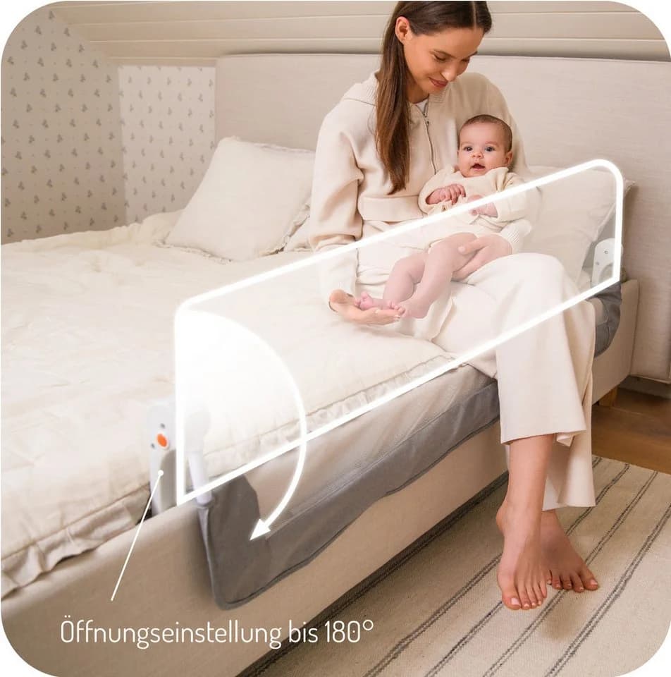 MoMi Bettschutzgitter Lexi Plus XL Absenkbar Grau - Bild 5
