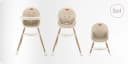 MoMi Kinderstuhl Reki 2in1 Hochstuhl Beige PU-Kunstleder Bild 3