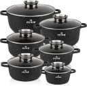 Zilner Topf-Set 12-tlg. Schwarz Marmorierte Keramikbeschichtung Bild 2