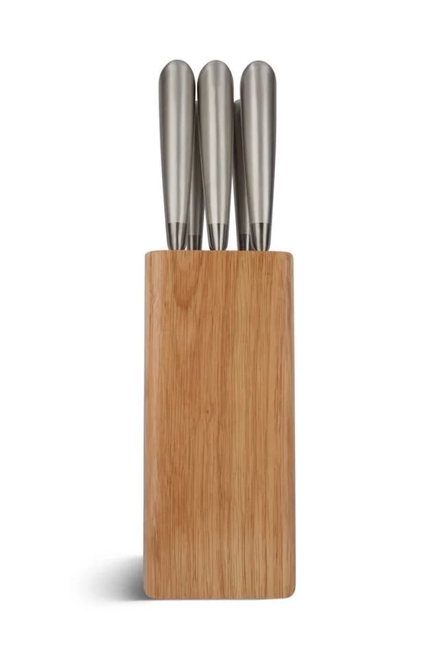 Edenberg Messer-Set 6-tlg. mit Holzblock Kohlenstoffstahl Silber - Bild 4