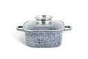 Edenberg Kochtopf-Set 2-tlg. Grau Quadratisch mit Glasdeckel & Aroma Knob Bild 2