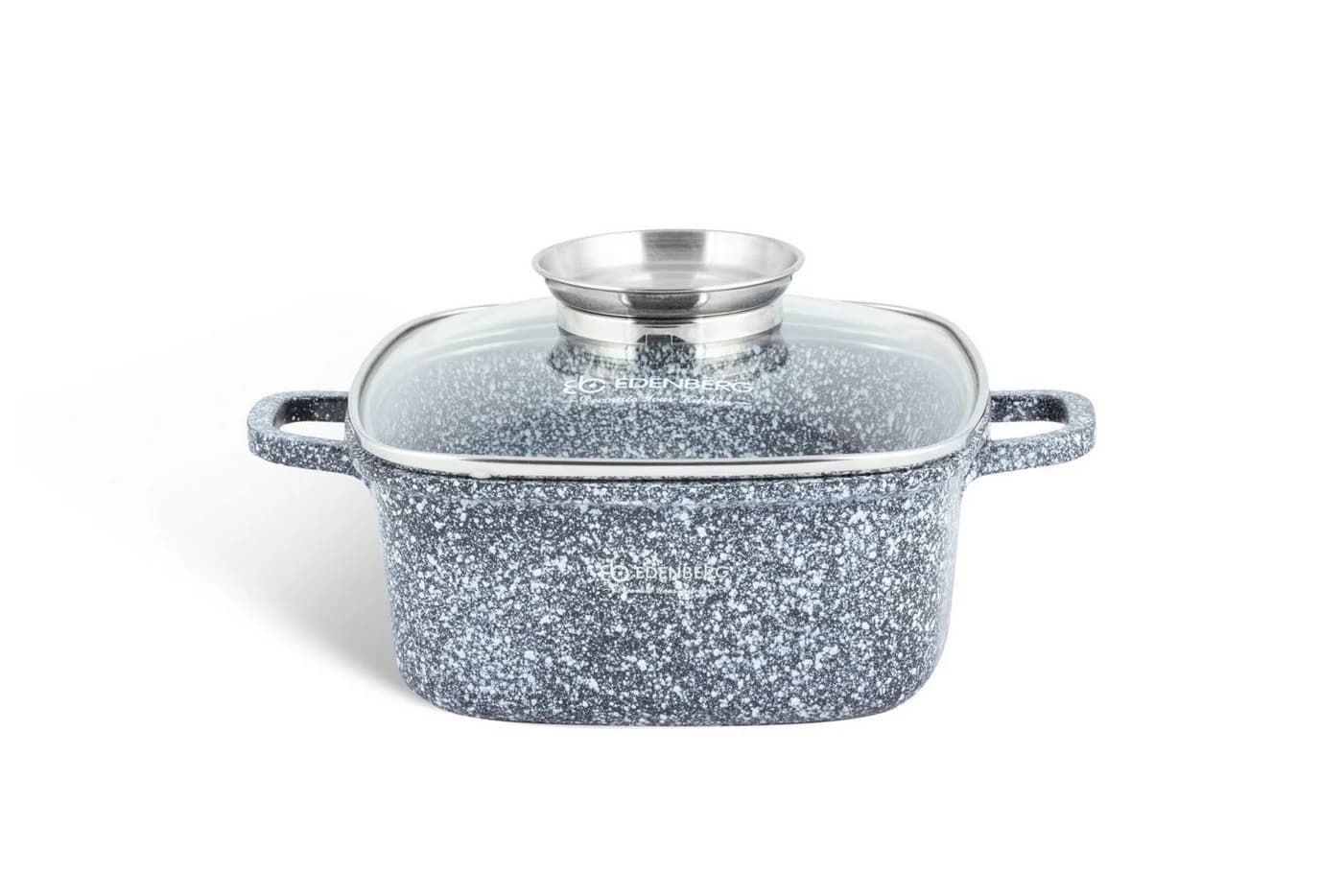 Edenberg Kochtopf-Set 2-tlg. Grau Quadratisch mit Glasdeckel & Aroma Knob - Bild 2