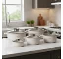 Zilner Topf-Set 6-tlg. Grau Granitbeschichtung Aluminium Bild 1