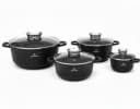 Zilner Topf-Set 4-tlg. Schwarz Keramik-Marmorbeschichtung Aluminium Bild 2