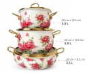 Zilner Topf-Set 6-tlg. Rosa Emaille Aluminiumguss Bild 1