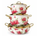 Zilner Topf-Set 6-tlg. Rosa Emaille Aluminiumguss Bild 2