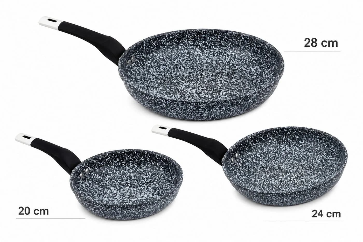 Edenberg Bratpfanne Keramik-Granit-Beschichtung Aluminiumguss Grau - Bild 2