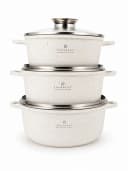 Edenberg Topf-Set 6-tlg. Beige Aluminium mit Glasdeckel Bild 1