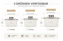 Edenberg Topf-Set 6-tlg. Beige Quadratisch Aluminium Steinbeschichtung Bild 1