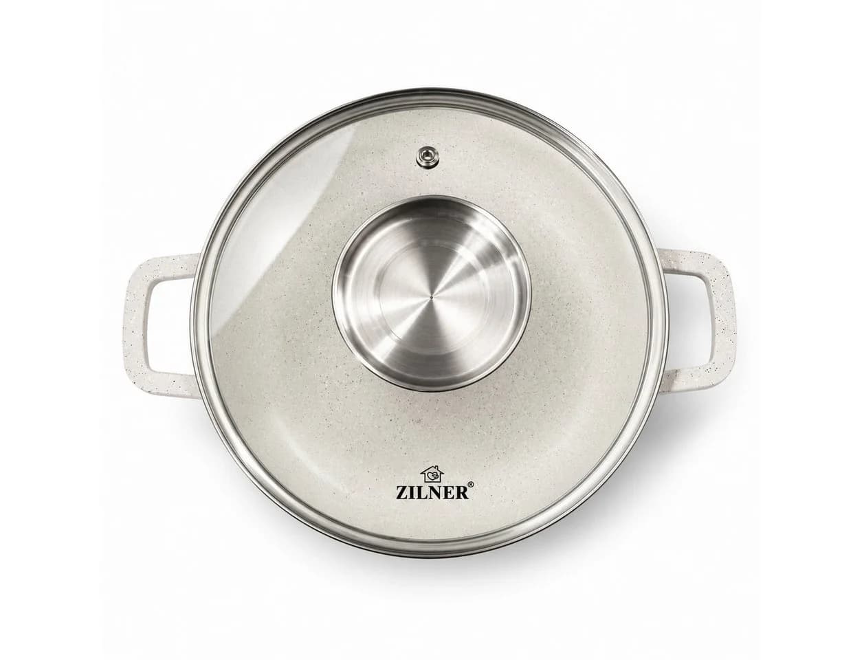 Zilner Topf-Set 17-tlg. Hellbeige mit Zubehör, Keramik & Aluminium - Bild 4