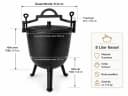 Zilner Grilltopf Schwerer Feuertopf Gusseisenkessel Jagdkessel Schwarz Bild 1